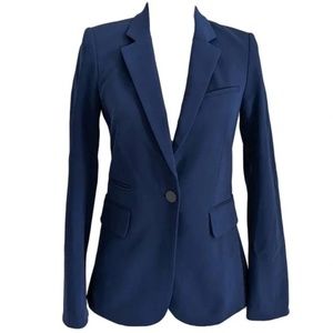 Veronica Beard Classic Cotton Blend Navy Blazer